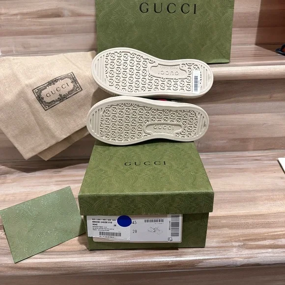 Authentic Gucci GG Kids Tennis Sneakers Size 28 - Picture 4 of 8
